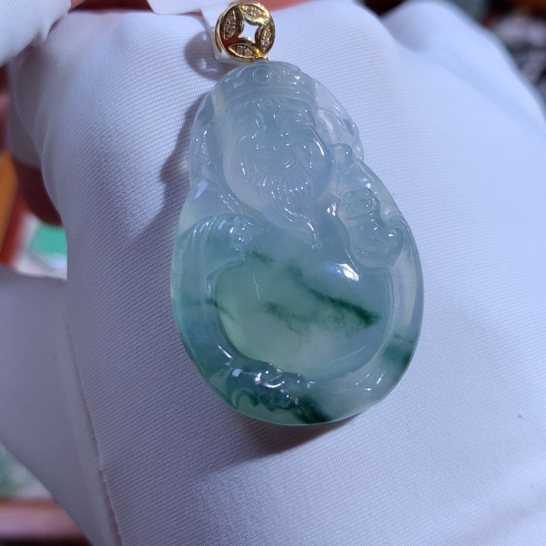 翡翠颈饰18K金镶嵌财财