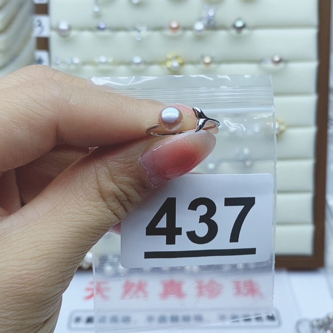 淡水珍珠戒指银S925镶嵌生****437
