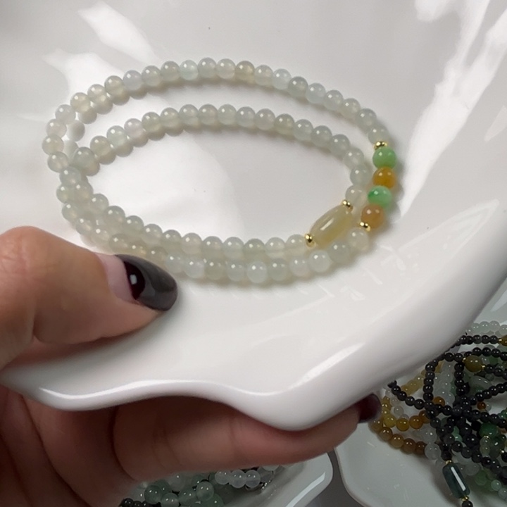 夕***畅翡翠未镶嵌手串翡翠