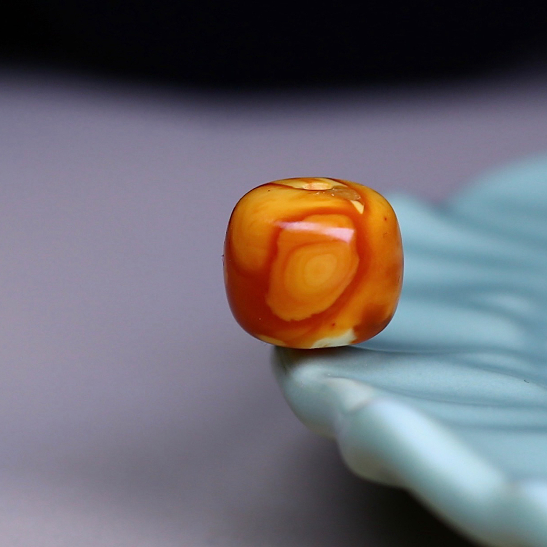 11.3mm老蜡老型单珠，大眼睛纹路 蜡质纹路都棒棒