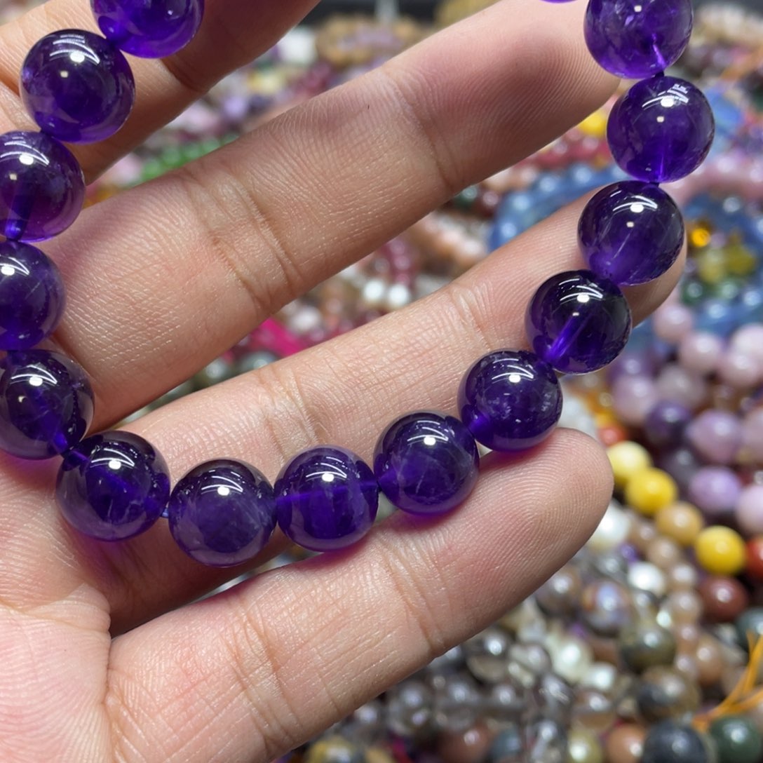 紫晶颈饰银S800镀金镶嵌