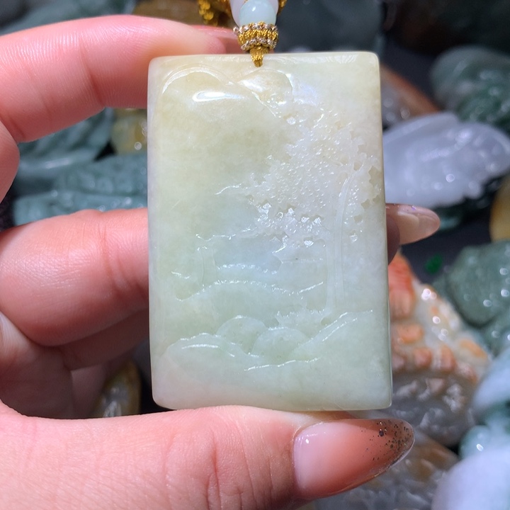 翡翠未镶嵌颈饰保真天然A货翡翠