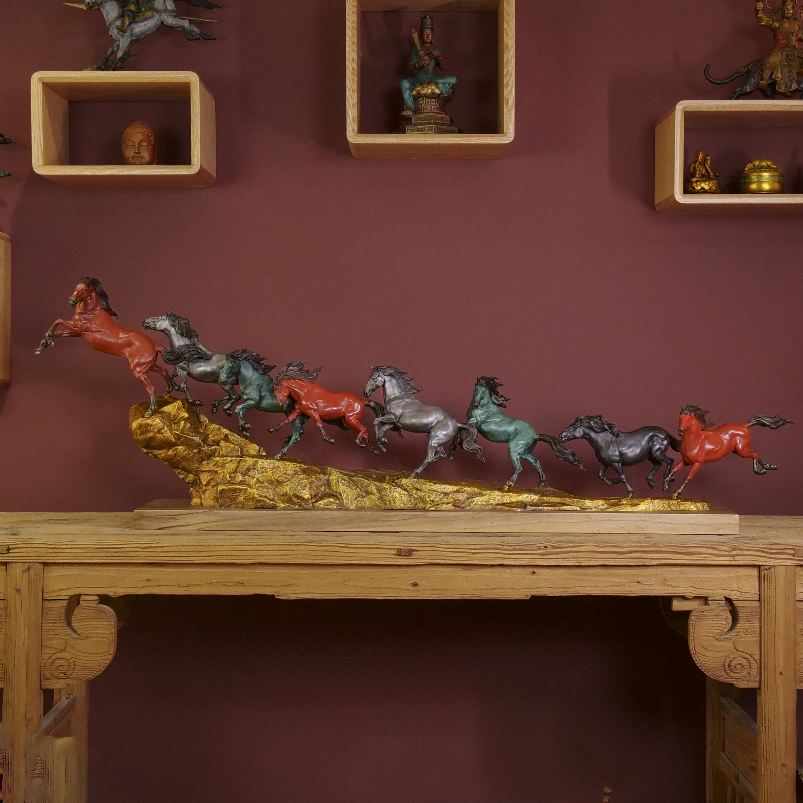 限量88尊 八骏雄风 八骏图马摆件全铜一米六尺寸 办公室摆件铜器