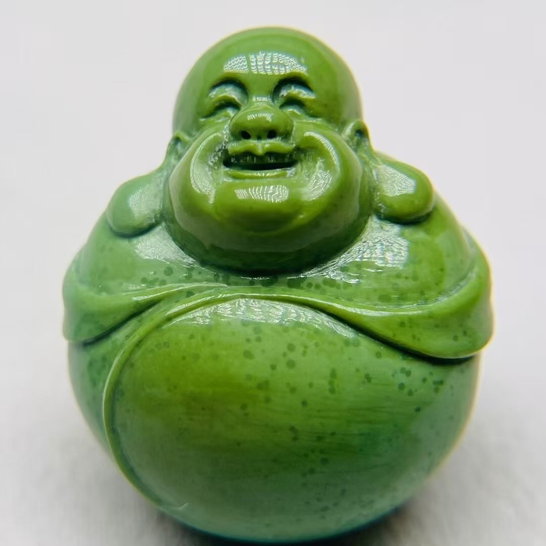 原矿高瓷绿松石弥勒佛
