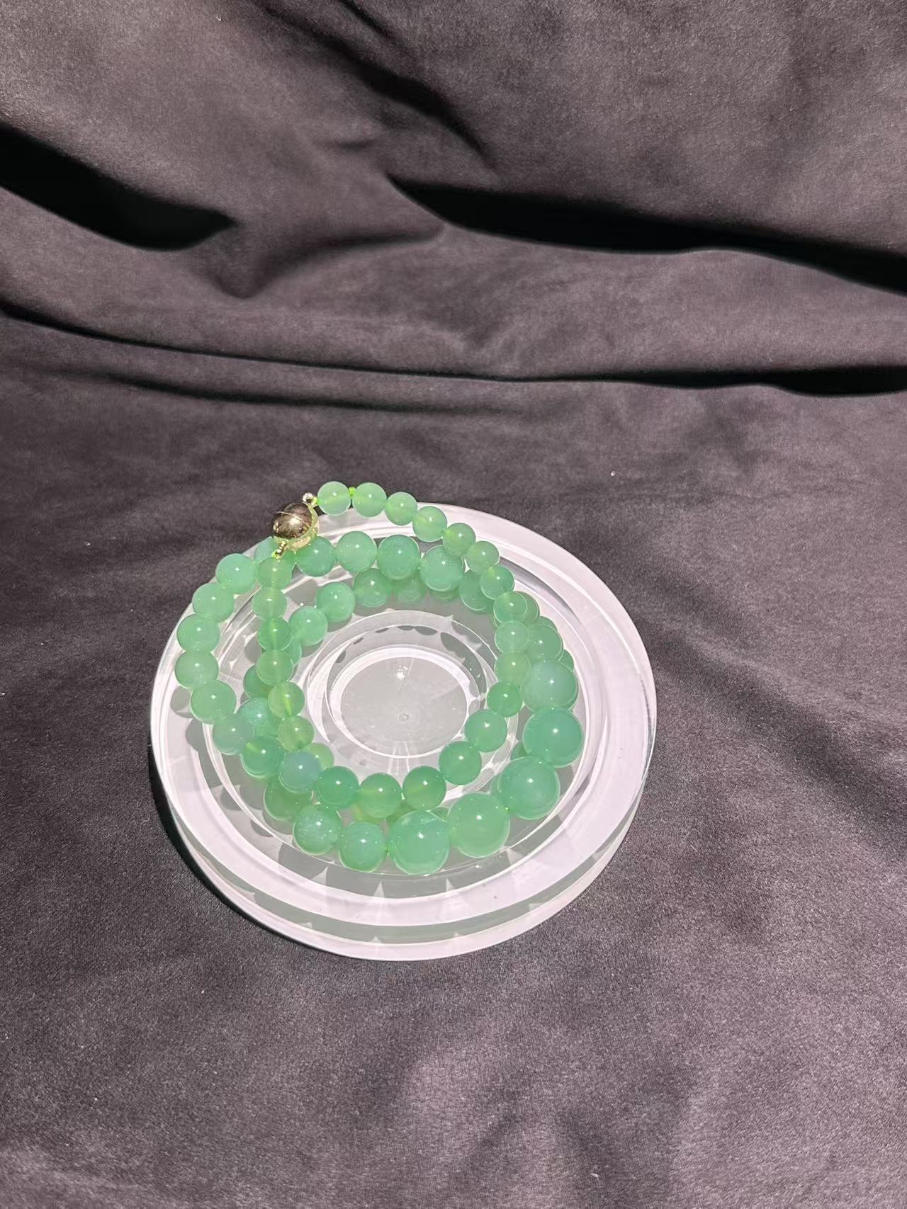 天然冰透体澳玉项链