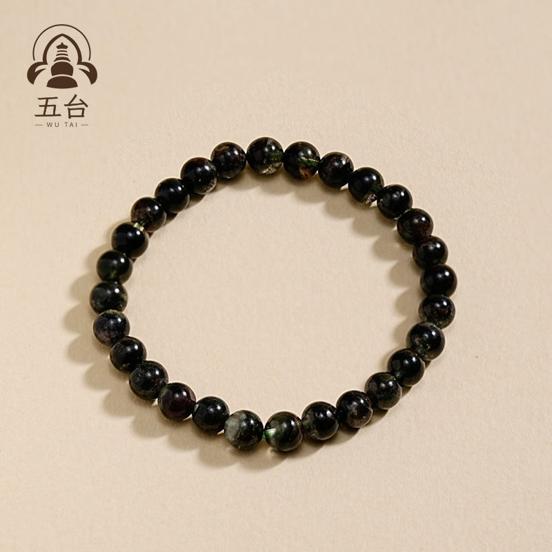 五台【灵岫含烟】绿幽灵单圈手串