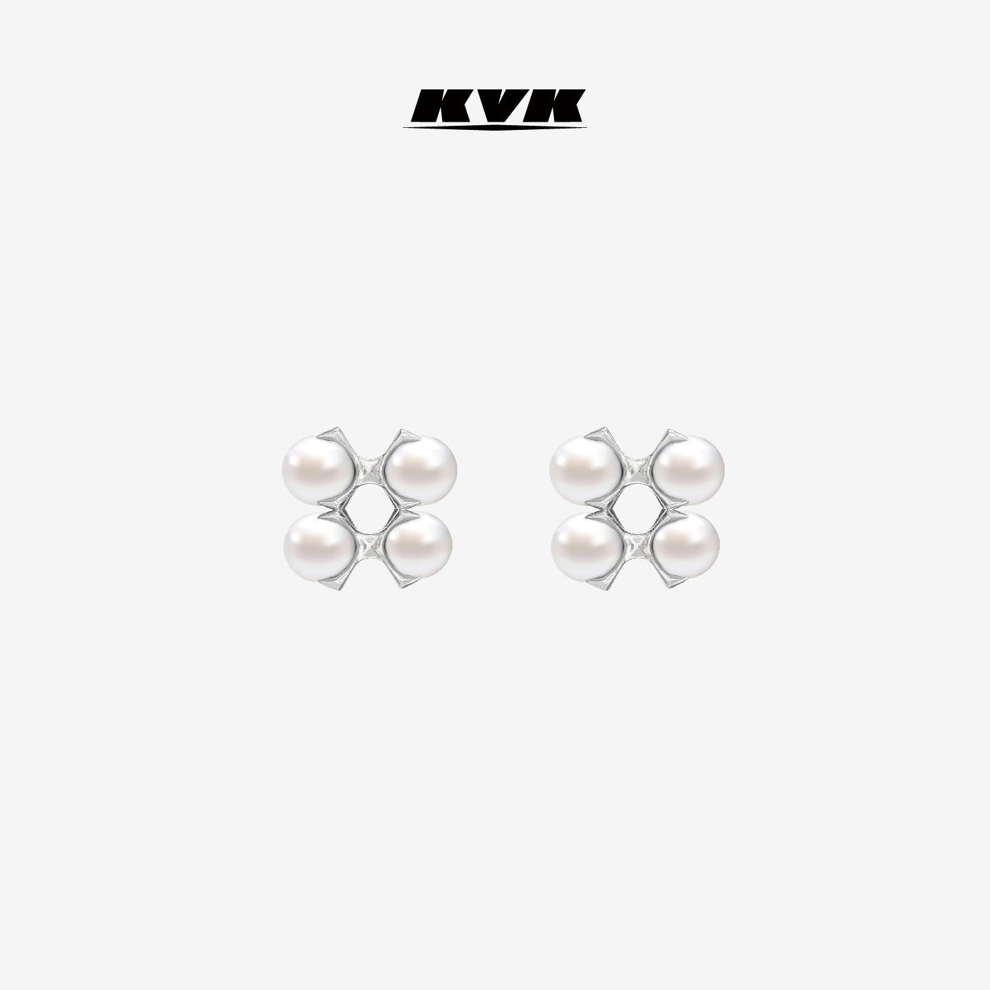 铜合金耳饰 KVK Throwback:Arachné经典回溯系列扭转花型珍珠耳环