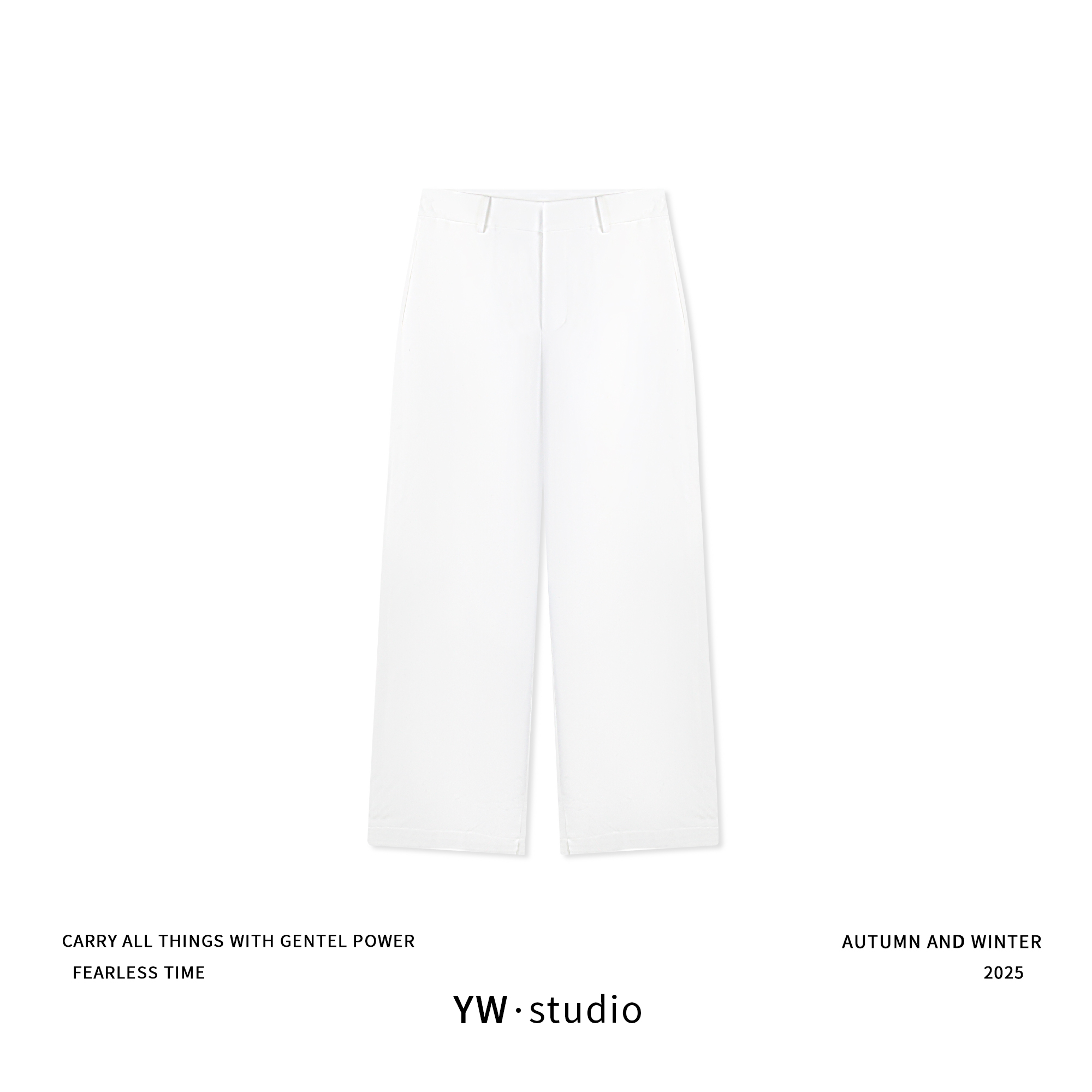 YUWEI/定制 高智感遮肉显瘦纯色阔腿垂感直筒裤 CYP26349