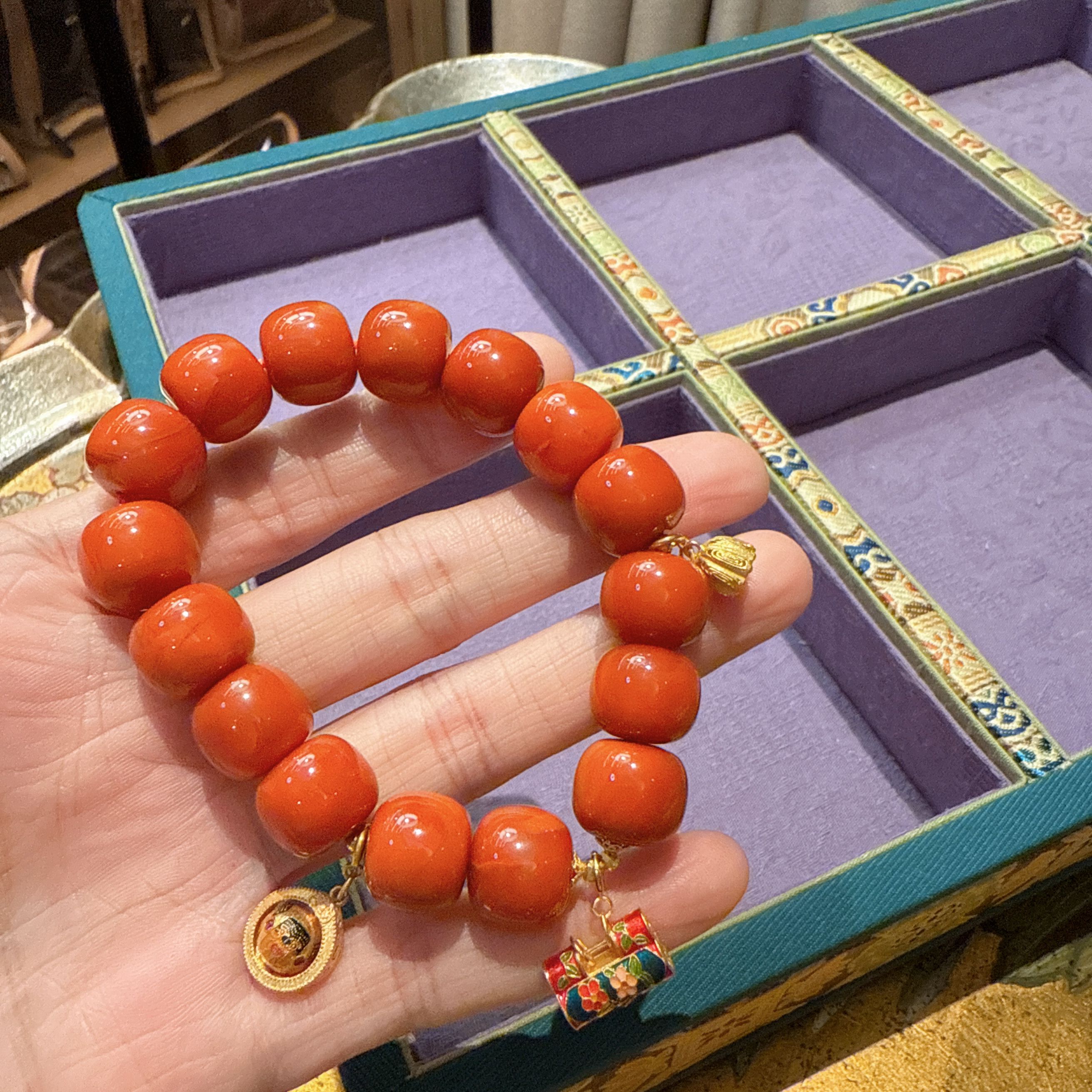 Z2南红手串未镶嵌手串25218