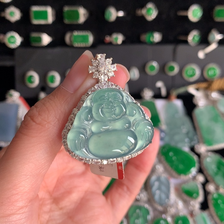 【闪购商品】翡翠吊坠(不含链)银S925镶嵌天然翡翠