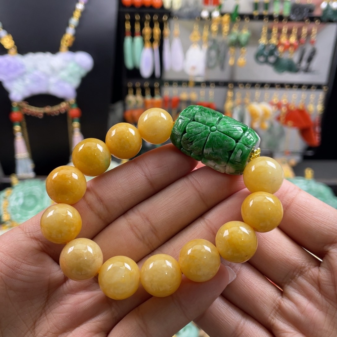 翡翠手串未镶嵌代编织