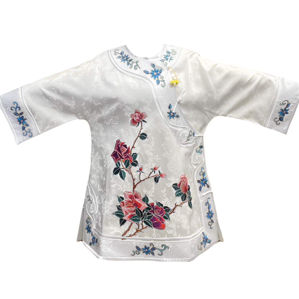 【熹友阁】真丝老绣片斜襟上衣