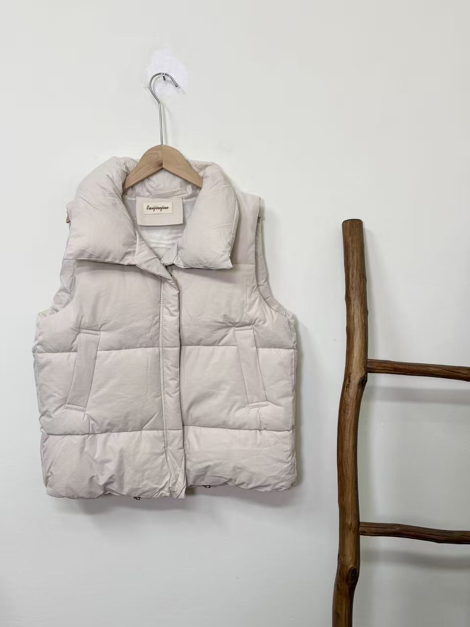 冬语【苏木】冬季米色充棉简约高级马甲