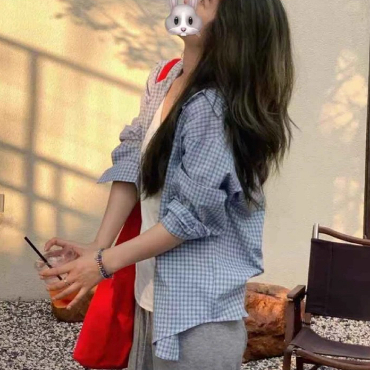 59005韩式慵懒风格子衬衫+吊带两件套办2-3