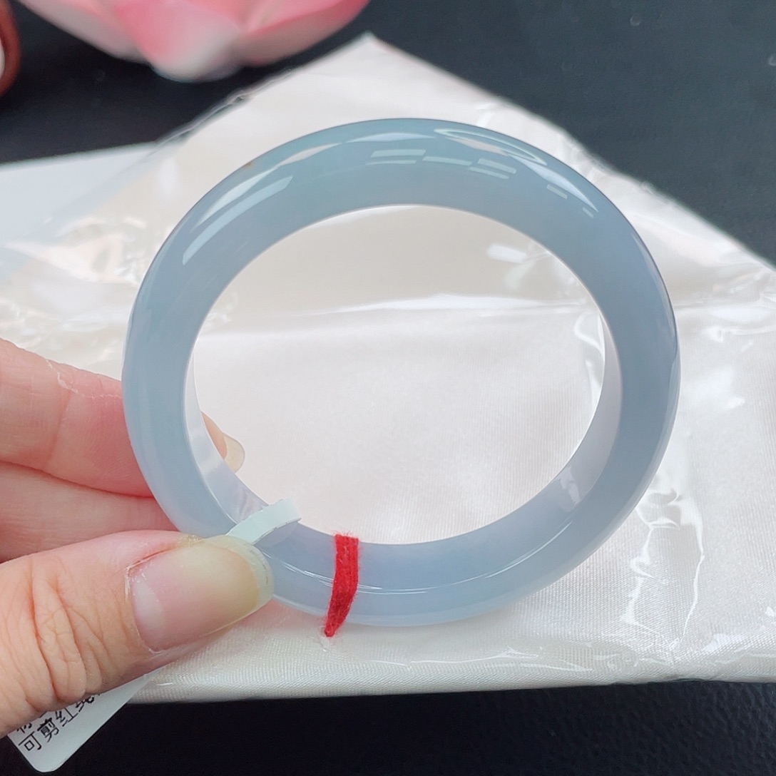 翡翠未镶嵌手镯莫奈蓝紫