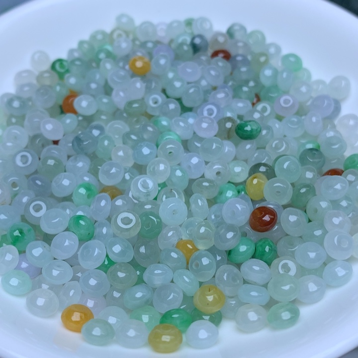 【闪购商品】翡翠手链未镶嵌卡3.4乘5冰鼓珠100个