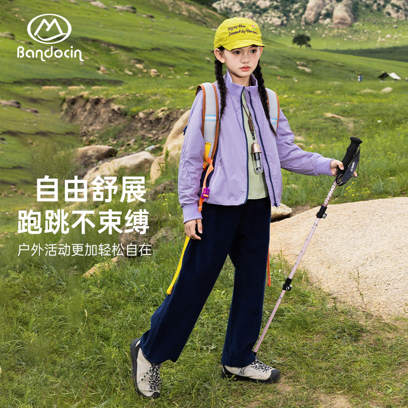 BANDOCIN/半度闲儿童秋季户外运动休闲工装裤新款女童中大童裤子