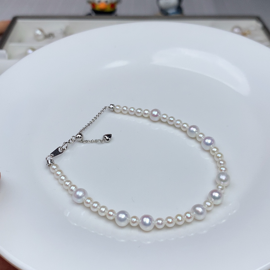 银S925镶嵌淡水珍珠耳饰许妍同款