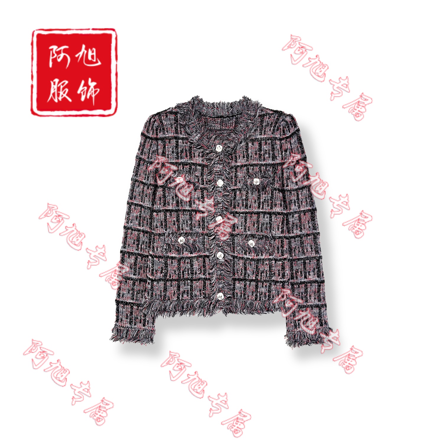 25s绵羊毛秋冬新款时尚小香风针织开衫-771（25AW7020）