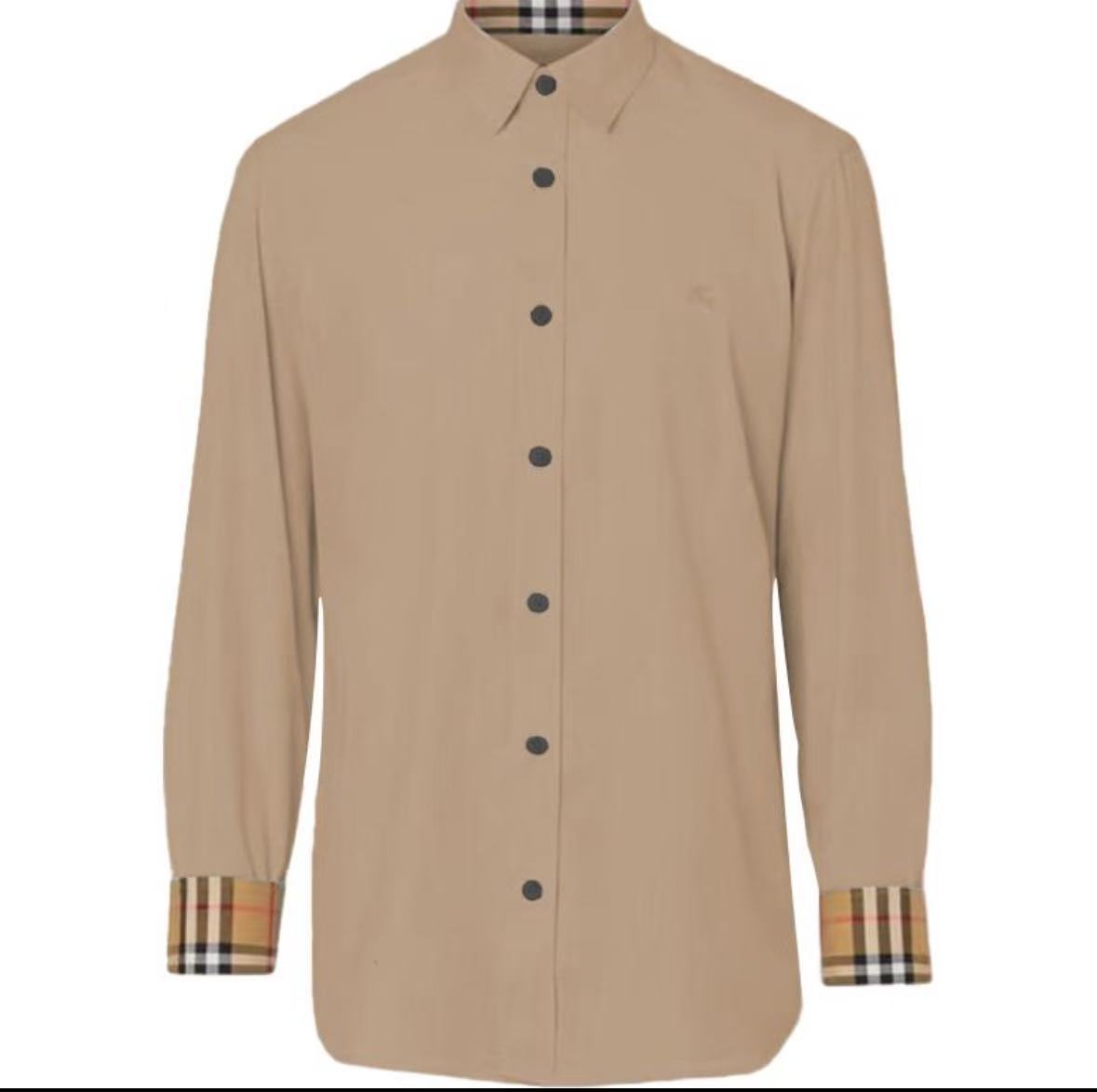 未使用 BURBERRY/博柏利 男士卡其色战马logo长袖衬衫