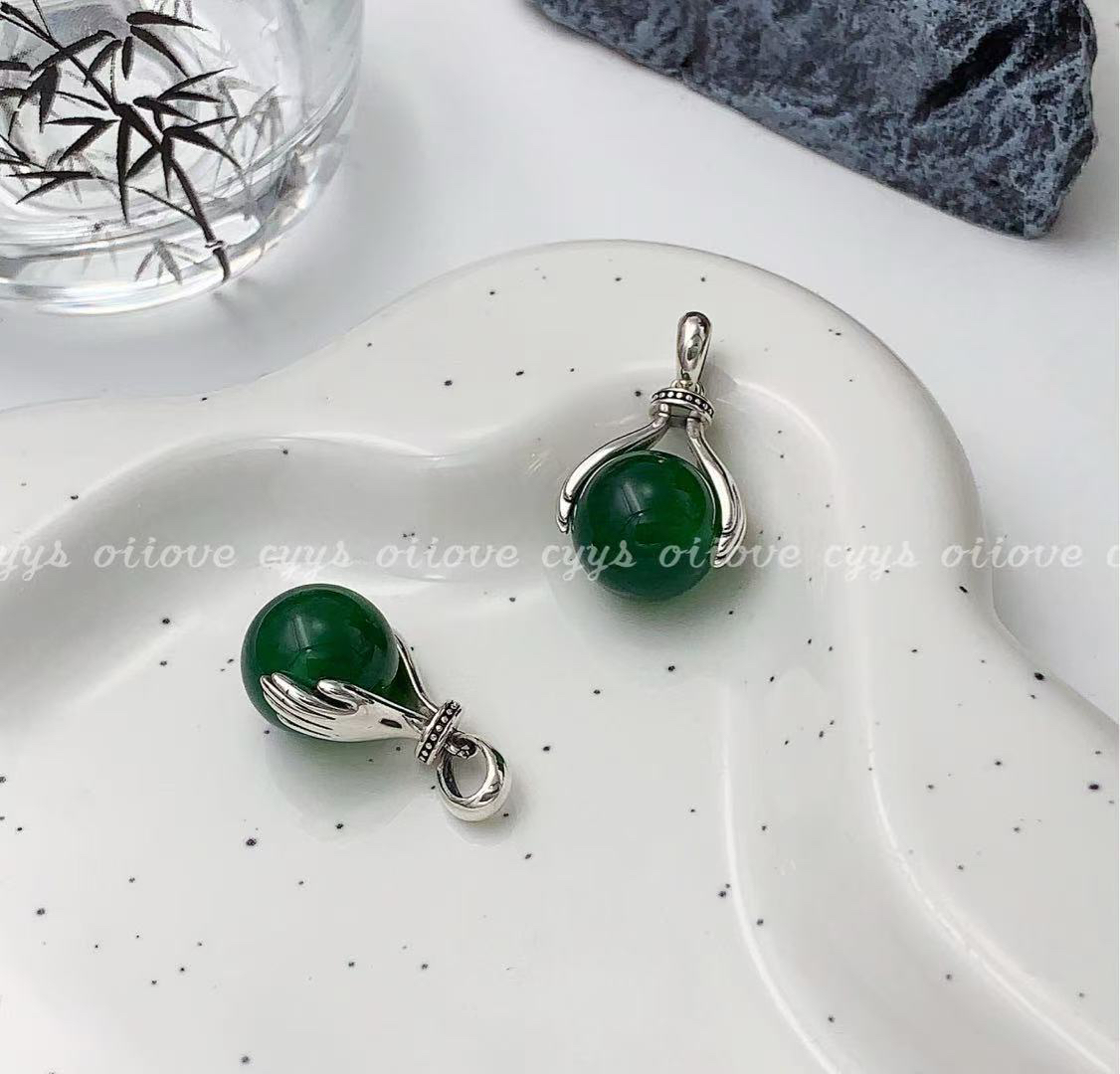 掌上明珠绿玛瑙吊坠（不含链）C8469 高级国潮