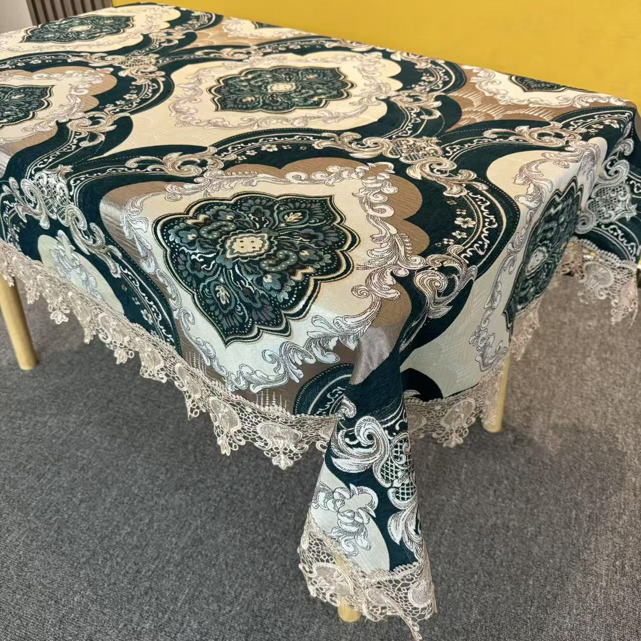 繁花万能盖巾桌布雪尼尔（130*180）  008