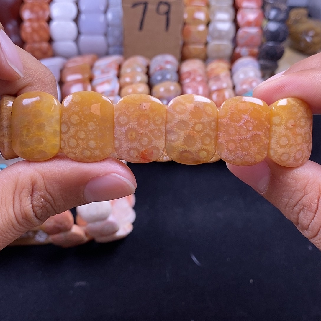 硅化珊瑚（珊瑚玉）未镶嵌手串糖果冻45