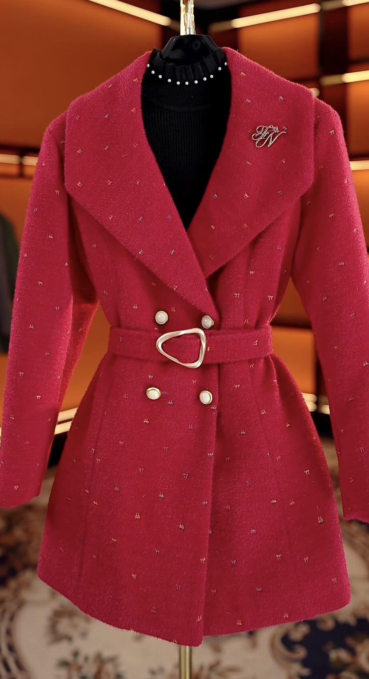 杭州高端羊毛加厚毛呢保暖羽绒服冬季新款