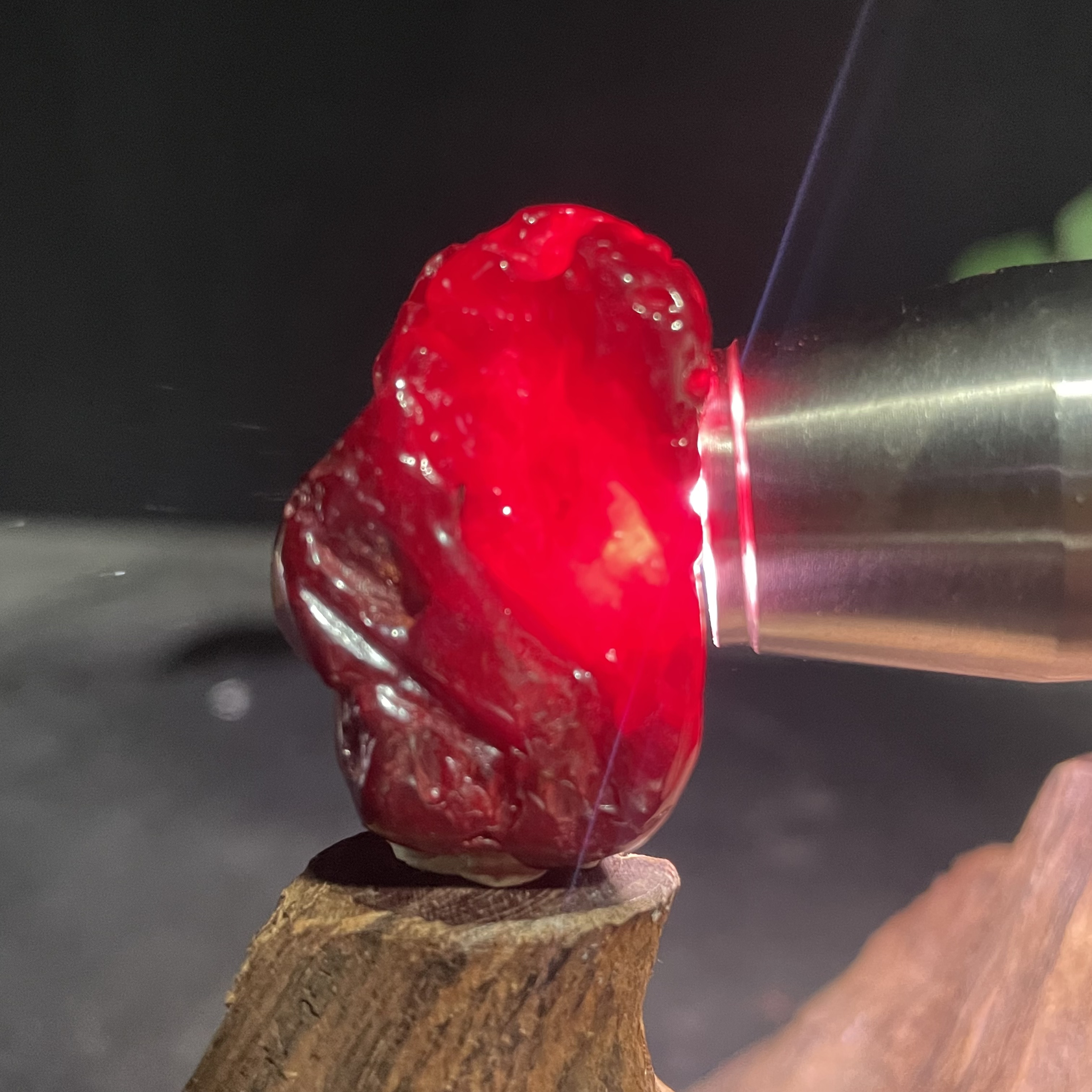 天然辰砂朱砂晶体狗头砂男款全透精品44.33克
