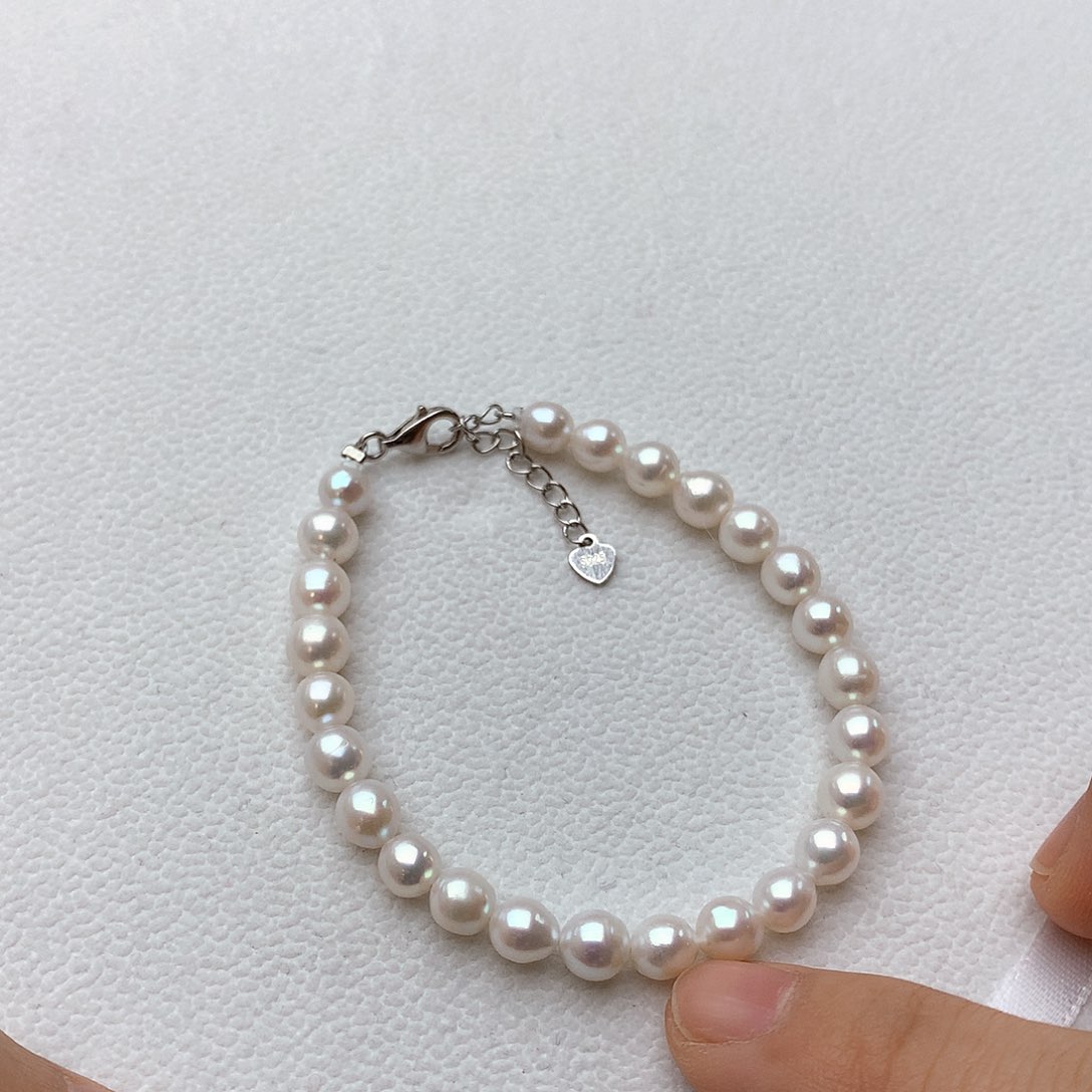 淡水珍珠手链银S925镶嵌