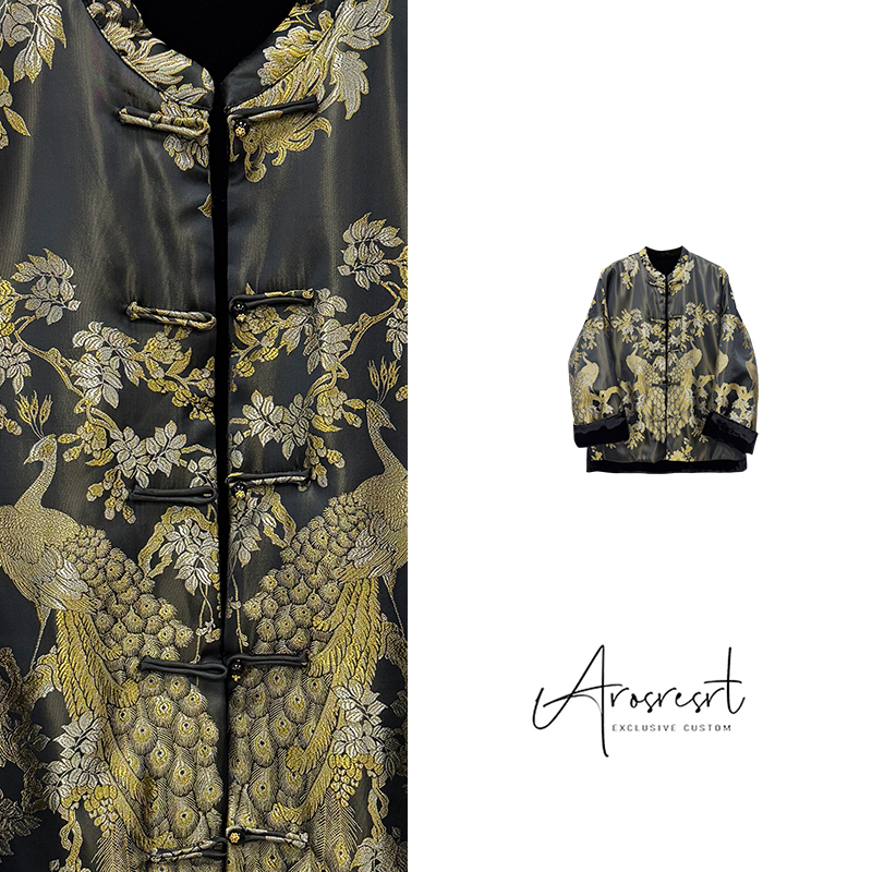 【金枝雀】2025冬季新款国潮新中式国风圆领上衣提花