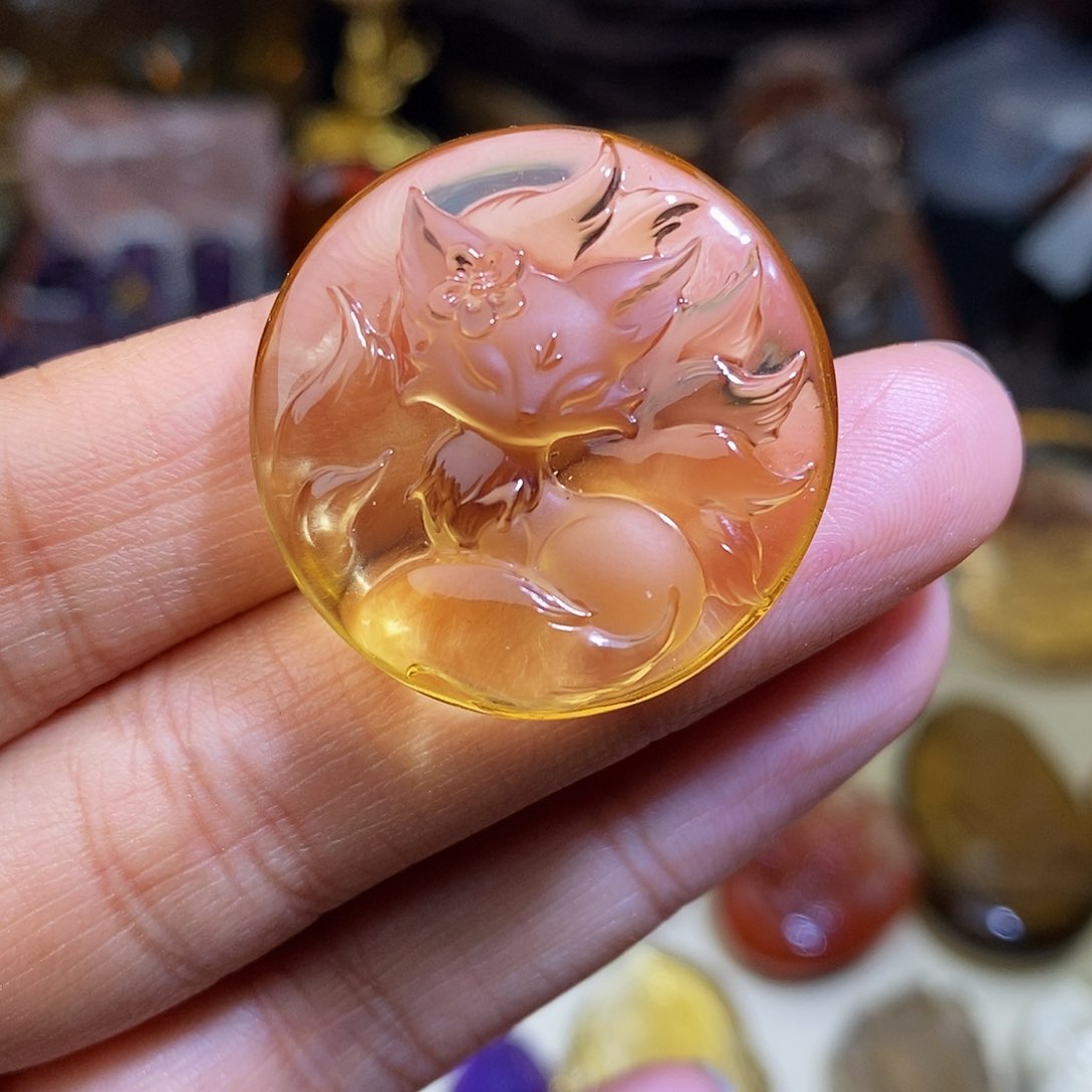 水晶吊坠未镶嵌九尾狐