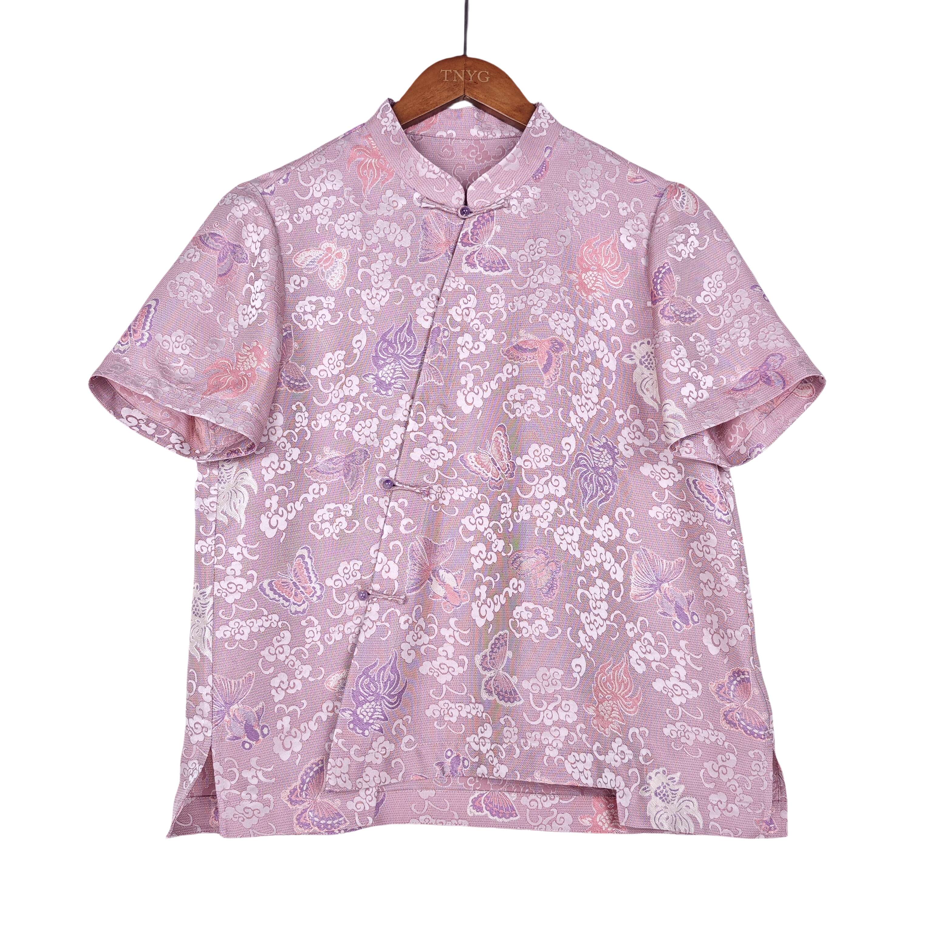 【云拾】新中式中国风桑蚕丝异色罗显气质复古外套圆领上衣51502