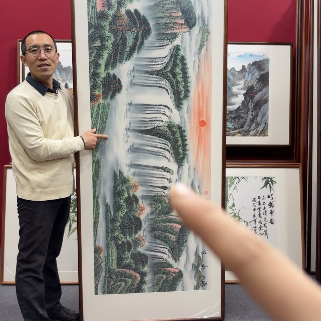 国画带框绘画210/80尺寸