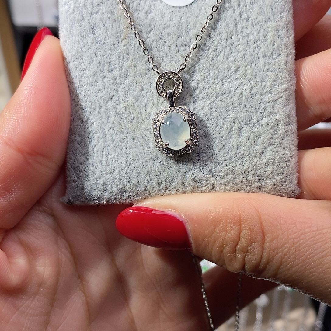 翡翠银S925镶嵌颈饰