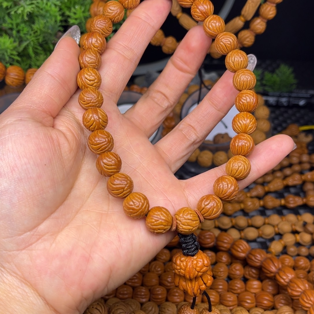 文玩核桃吊坠柳叶纹手持