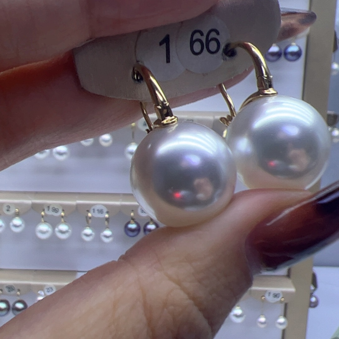 淡水珍珠耳饰18K金镶嵌