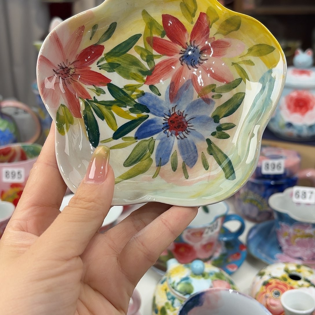 瓷片景德镇手绘高温釉下彩陶瓷茶具