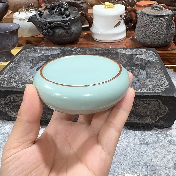实心汝瓷杯垫。。品茗之
