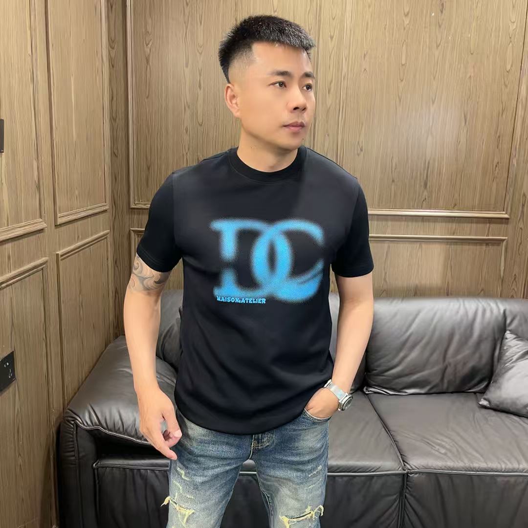 25秋冬7636男士时尚休闲简约弹力百搭个性圆领短袖T恤