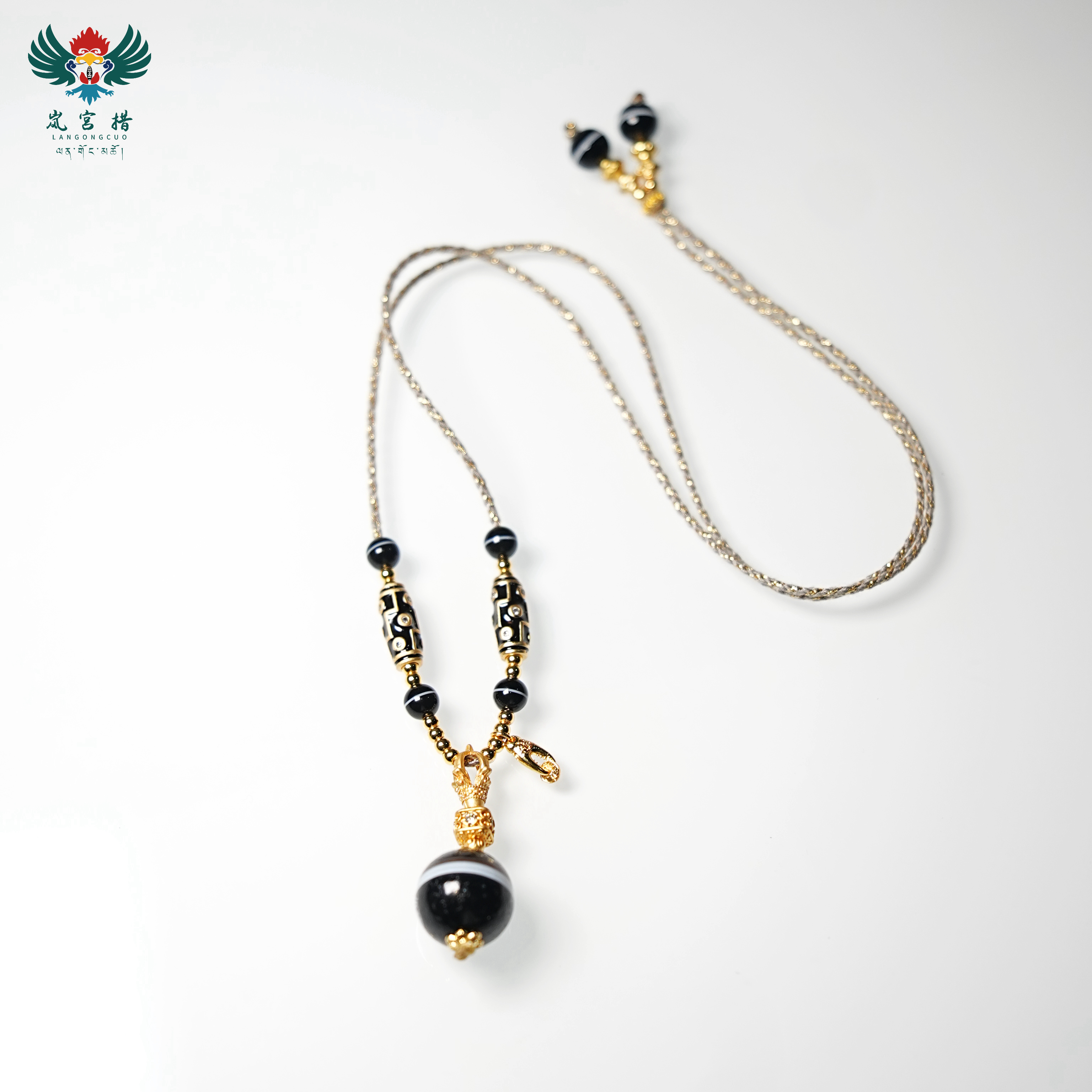 岚宫措｜一线天珠项链 G087