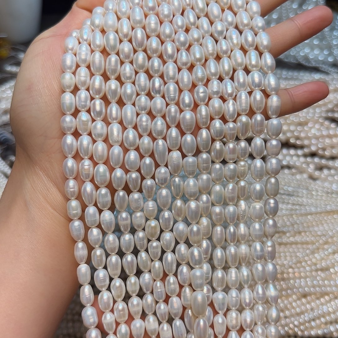 玛瑙/玉髓合金珠宝半成品7-8刮粉珍珍水滴米珠一条