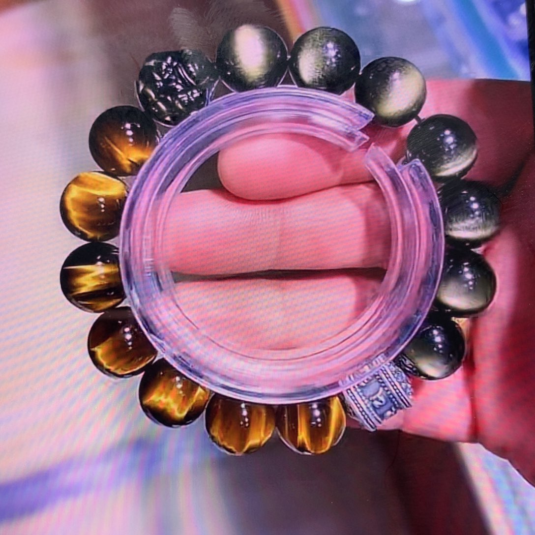 未镶嵌黑曜岩手链黎****）定制