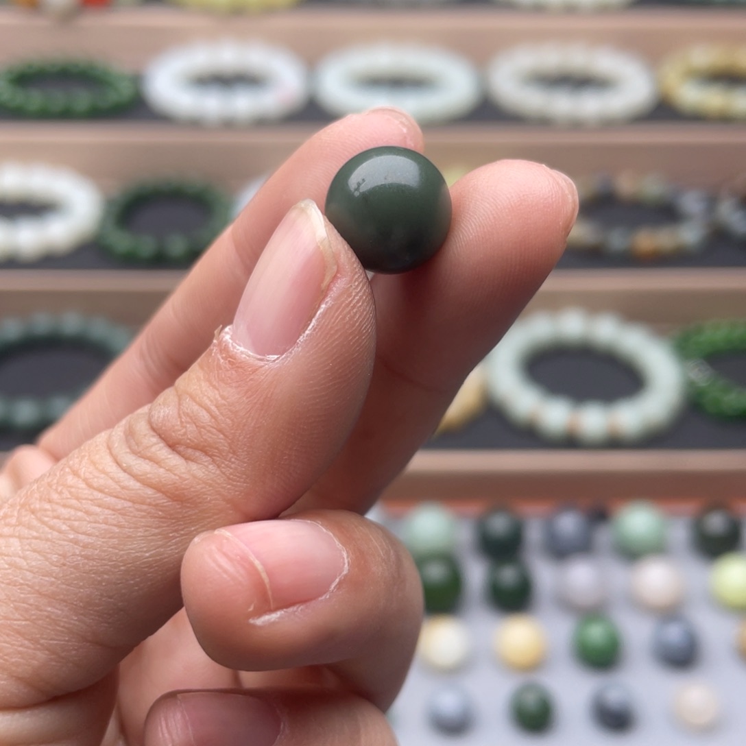 和田玉单珠12未镶嵌