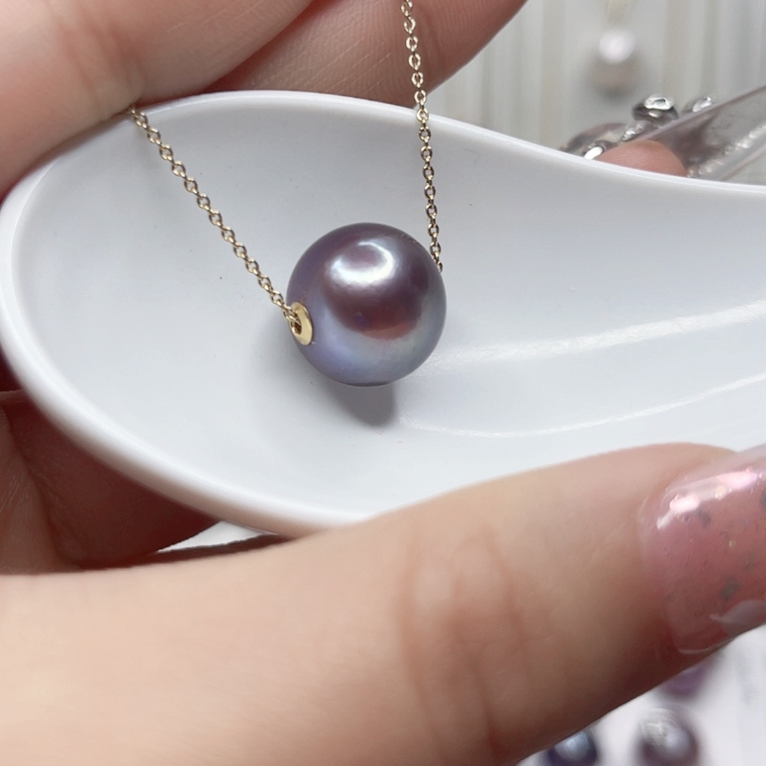 淡水珍珠颈饰18K金镶嵌