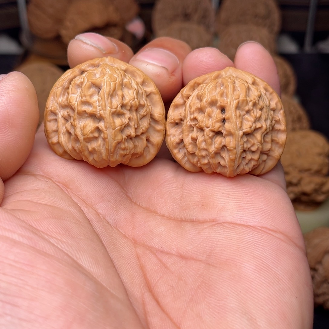 文玩核桃把件难*文玩核桃把件35尺白狮子