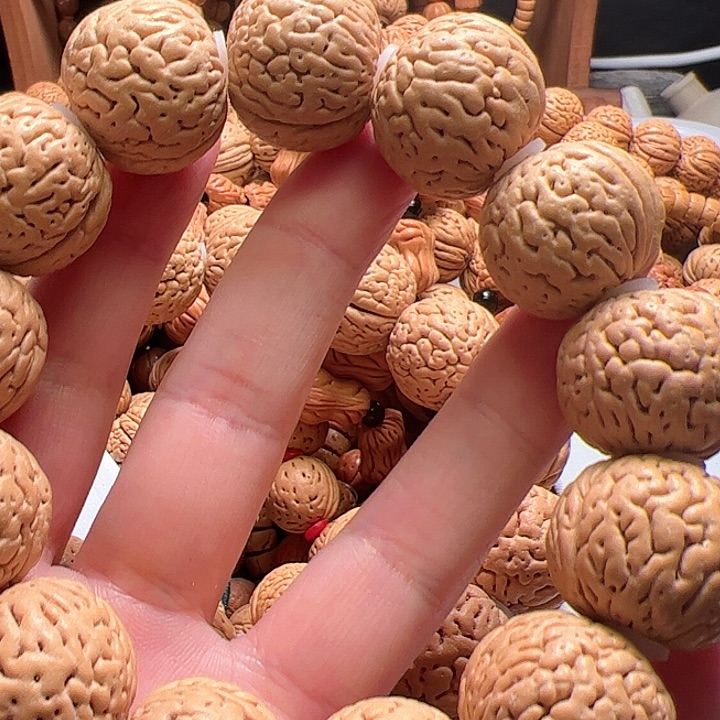 桃核手串如**祥白月光桃核手串24尺