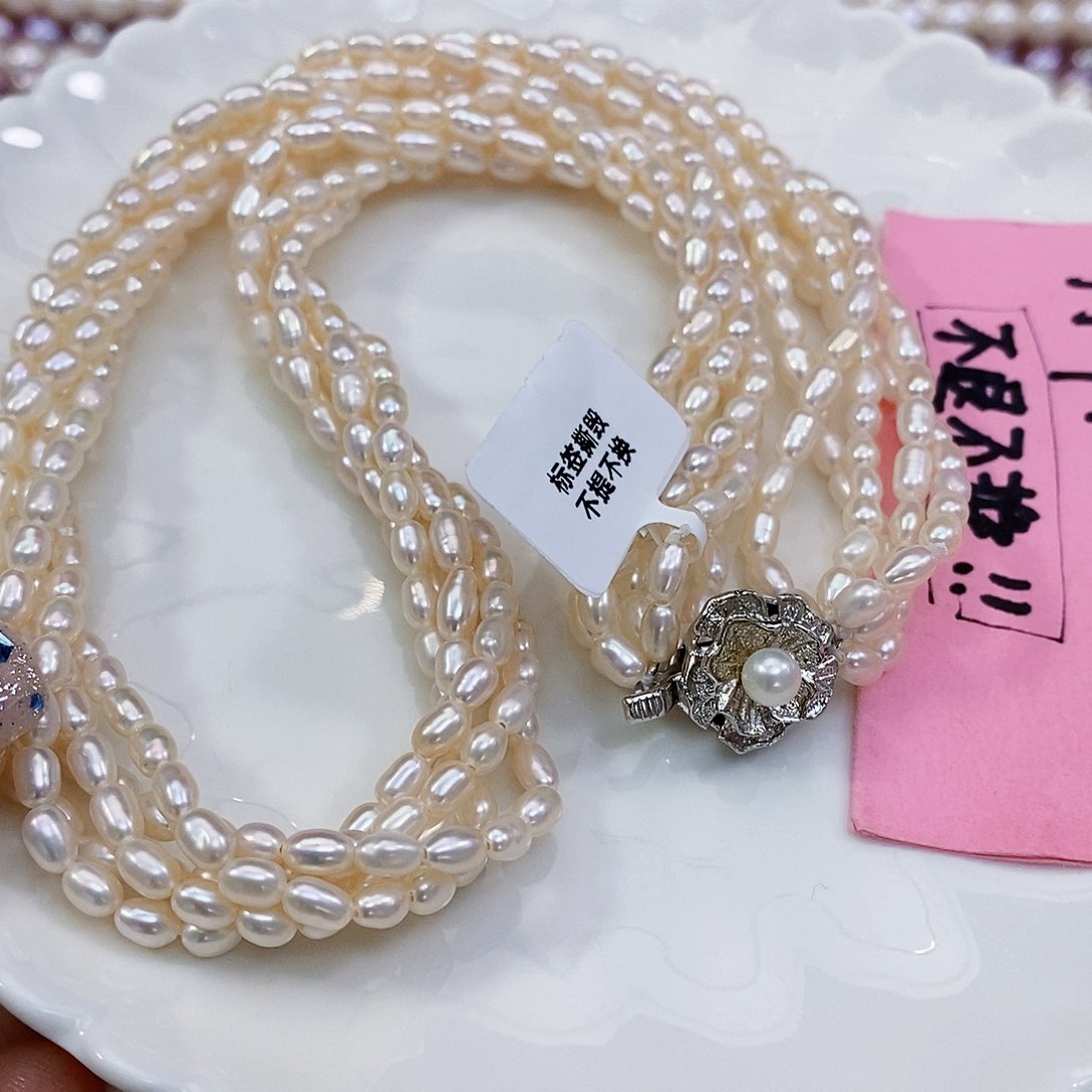 淡水珍珠特价日本琵琶湖多层项链未镶嵌