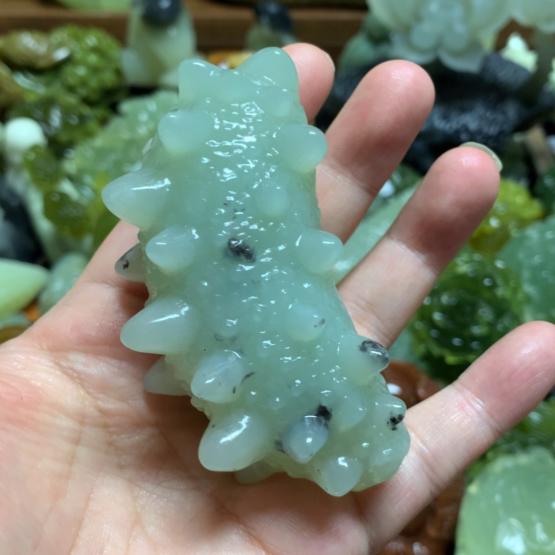 岫玉未镶嵌手把手把