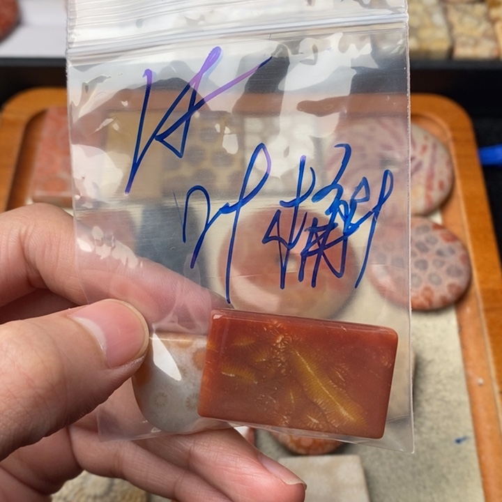 硅化玉颈饰足金镶嵌叶*